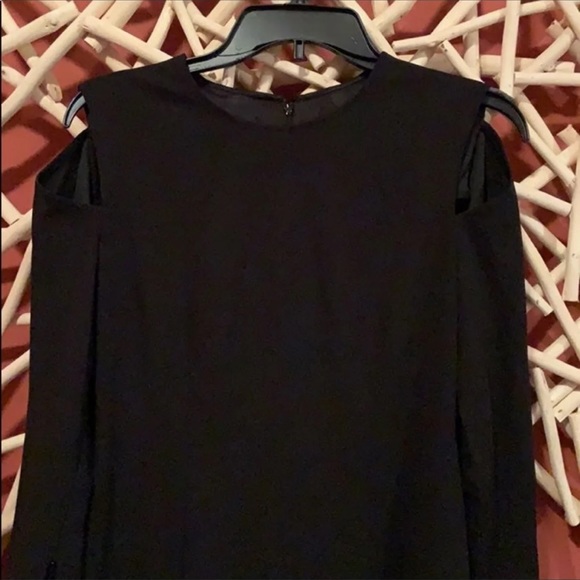 Donna Morgan black cold shoulder midi dress - Picture 6 of 7